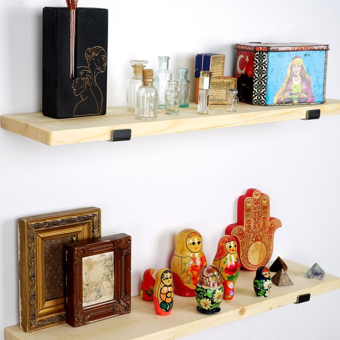 Hanah Home Lam008 Estantería de Pared de Madera y Metal Negro y Roble Hanah Home Lam008 Estantería de Pared de Madera y Metal Negro y Roble